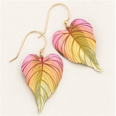 Holly Yashi Drop Earrings- Tropical Heart- Peach