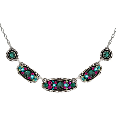 Firefly Necklace-Horizontal Oval-Emerald Green