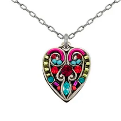 Firefly Pendant- Mosaic Heart-Multi Color