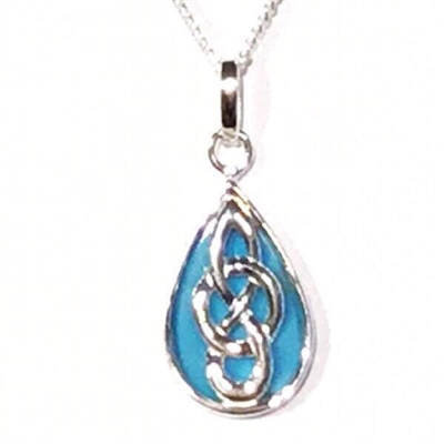 Sterling Silver Celtic Pendant with Turquoise