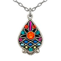 Firefly Necklace-Filigree Drop-Multi Color
