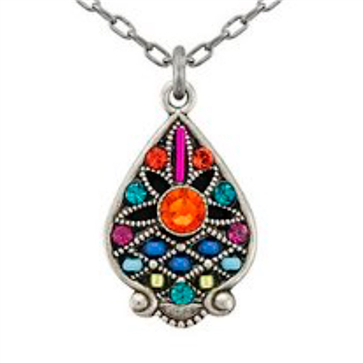 Firefly Necklace-Filigree Drop-Multi Color