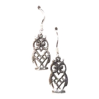 Sterling Silver Dangle Earrings- Owl