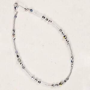 Holly Yashi Beaded Anklet- Silver