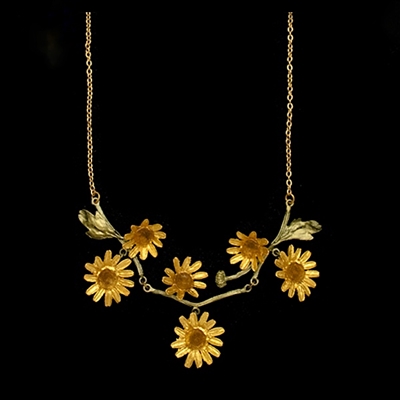 Golden Daisy 16â€ Adjustable Statement Necklace