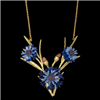 Cornflower 3 bud Adjustable Necklace