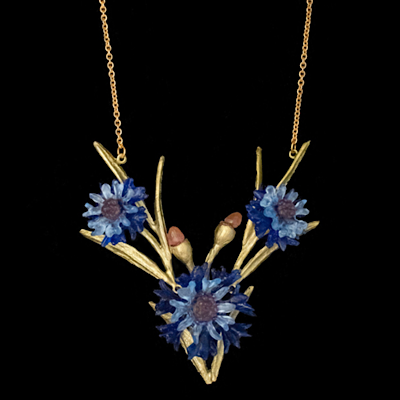 Cornflower 3 bud Adjustable Necklace