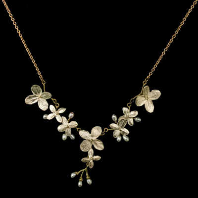 White Hydrangea Adjustable Necklace