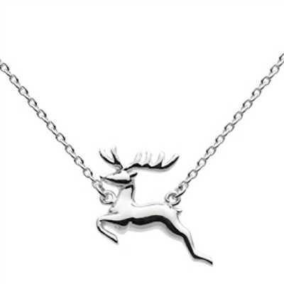 Sterling Silver "Leaping Deer" Necklace