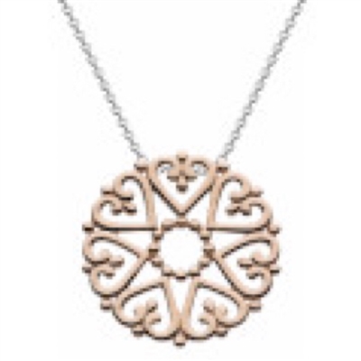 Sterling Silver & Rose Gold Plated â€œCircled Heartâ€ Necklace