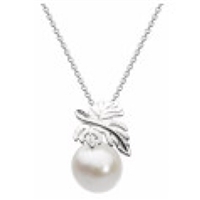 Sterling Silver â€œLeafâ€ Freshwater Pearl Necklace