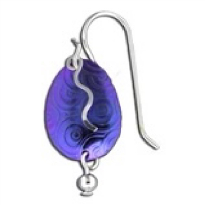 Fancy Egg Earring- Sterling Silver & Niobium
