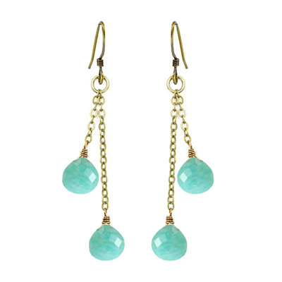 Amazonite Double Chain Earrings
