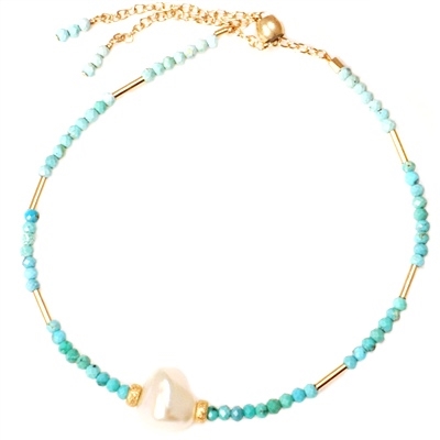 Turquoise & Pearl Bracelet