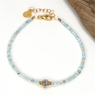 Larimar â€œOmâ€ Bracelet