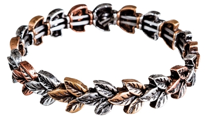 Multi Metal Leaves Bracelet