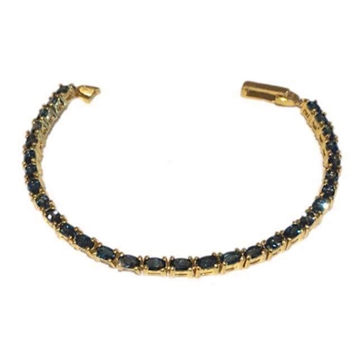 14k Gold Plated Bracelet- London Blue Topaz