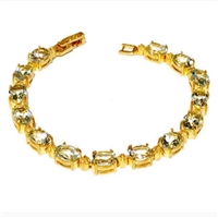 Gold Plated Bracelet- Green Amethyst