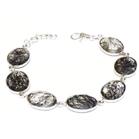 Sterling Silver Bracelet- Tourmalinated Quartz