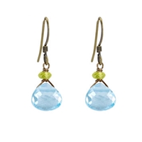 Blue Topaz & Peridot Earrings