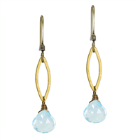 Blue Topaz â€œMarquiseâ€ Drop Earrings