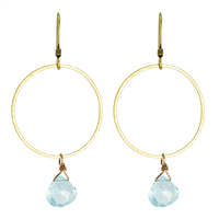 Blue Topaz â€œHoopâ€ Drop Earrings