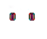 Firefly Post Earrings- Petite Rectangle Shape- Multi Color