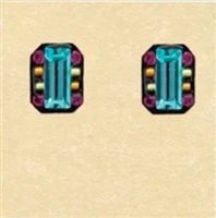 Firefly Post Earrings- Petite Rectangle- Multi Color