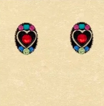 Firefly Post Earrings- Petite Oval- Multi Color