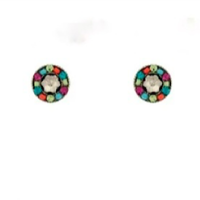 Firefly Post Earrings- Round Stud- Multicolor
