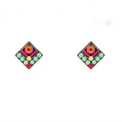 Firefly Post Earrings- Petite Diamond Shape- Multi Color