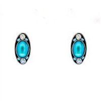 Firefly Post Earrings- Petite Oval Moonlight- Light Blue