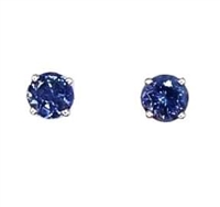 14k White Gold Sapphire Post Earrings