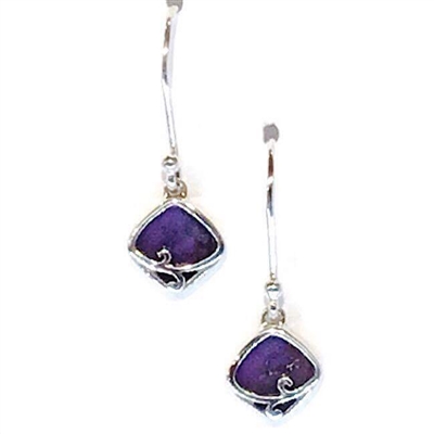 Sterling Silver Purple Turquoise Earring