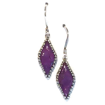 Sterling Silver Purple Turquoise Earring