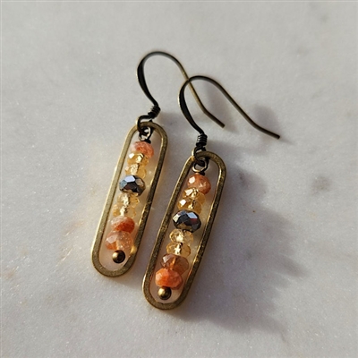 Peapod  Earrings- Citrine & Sunstone