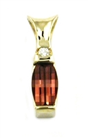 14k Gold Custom Pendant/Slide- Rhodolite Garnet & Diamond