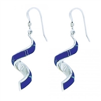 Sterling Silver Inlay Earrings- Lapis & Opal