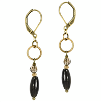 Black Onyx Ringlet Drop Earrings