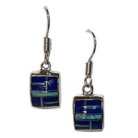 Sterling Silver Inlay Earrings- Lapis & Opal