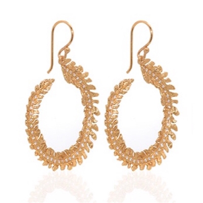 22k Gold Plated Earrings- â€œCurved Featherâ€