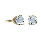 14k Gold Aquamarine Post Earrings--March Birthstone
