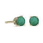 14k Gold Emerald Post Earrings--May Birthstone