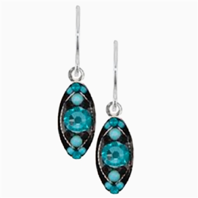 Firefly Earrings-Petite Oval Sparkle-  Turquoise