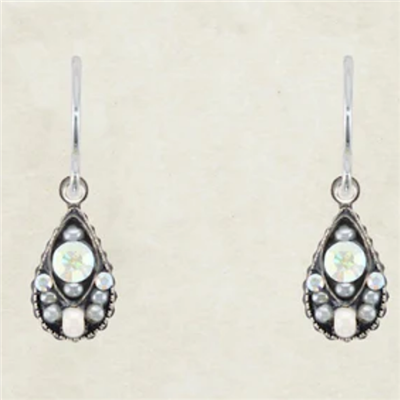 Firefly Earrings-White Glass Pearl Flora