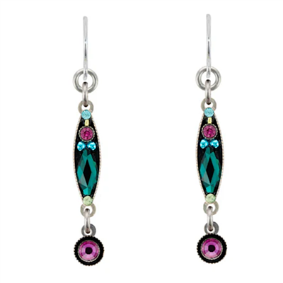 Firefly Earrings- Linear- Emerald