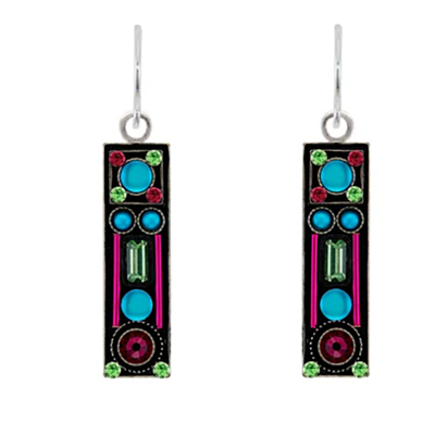 Firefly Earrings- Moonlight Long Rectangle-Bermuda Blue