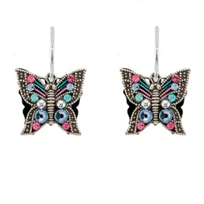 Firefly Earrings- Filigree Butterfly-Light Blue