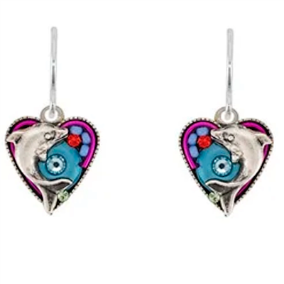 Firefly Dolphin  Drop Earrings- White