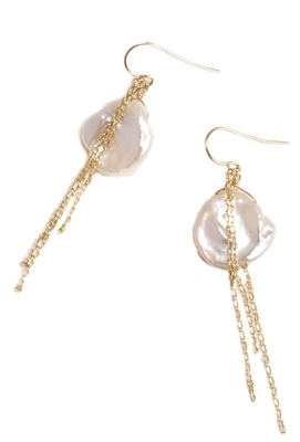 Pearl and Chain Earrings